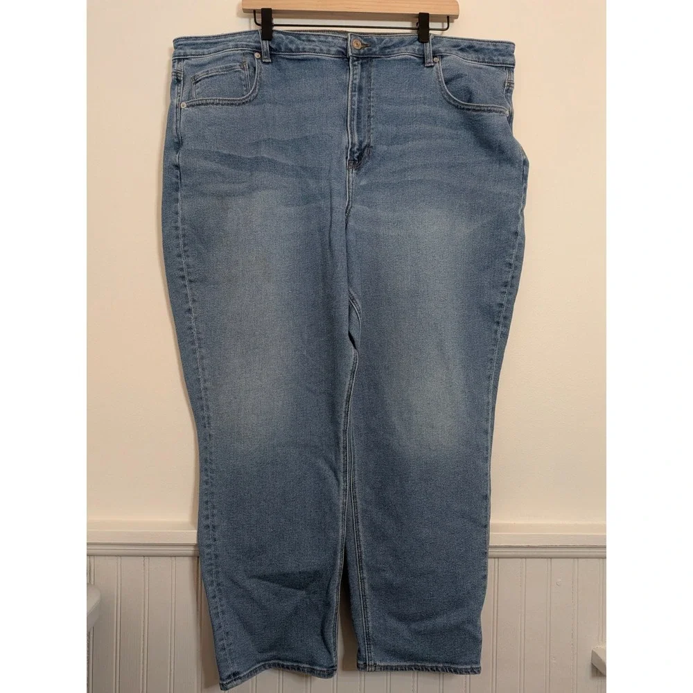 American Eagle Curvy Mom Jeans Size 24 Stretch Blue Medium Wash Plus Size